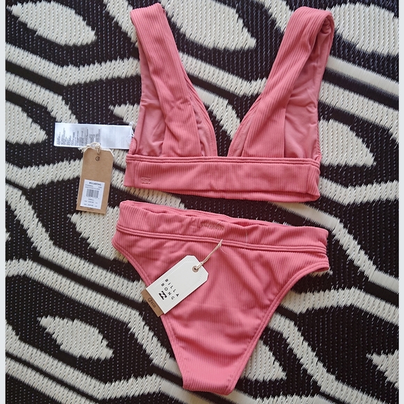 Billabong Sand Dunes Ribbed Bikini Set Dusty Rose - Picture 7 of 15